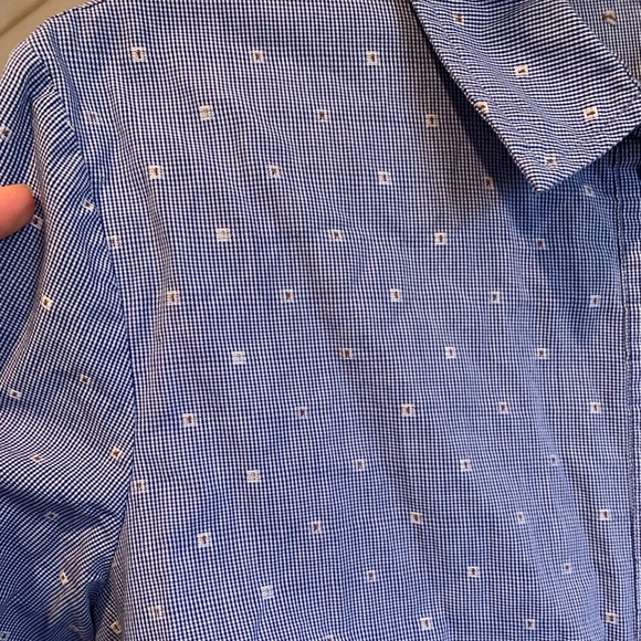 Warehouse | Blue Button Down Shirt w Front Tie - Picture 8 of 8